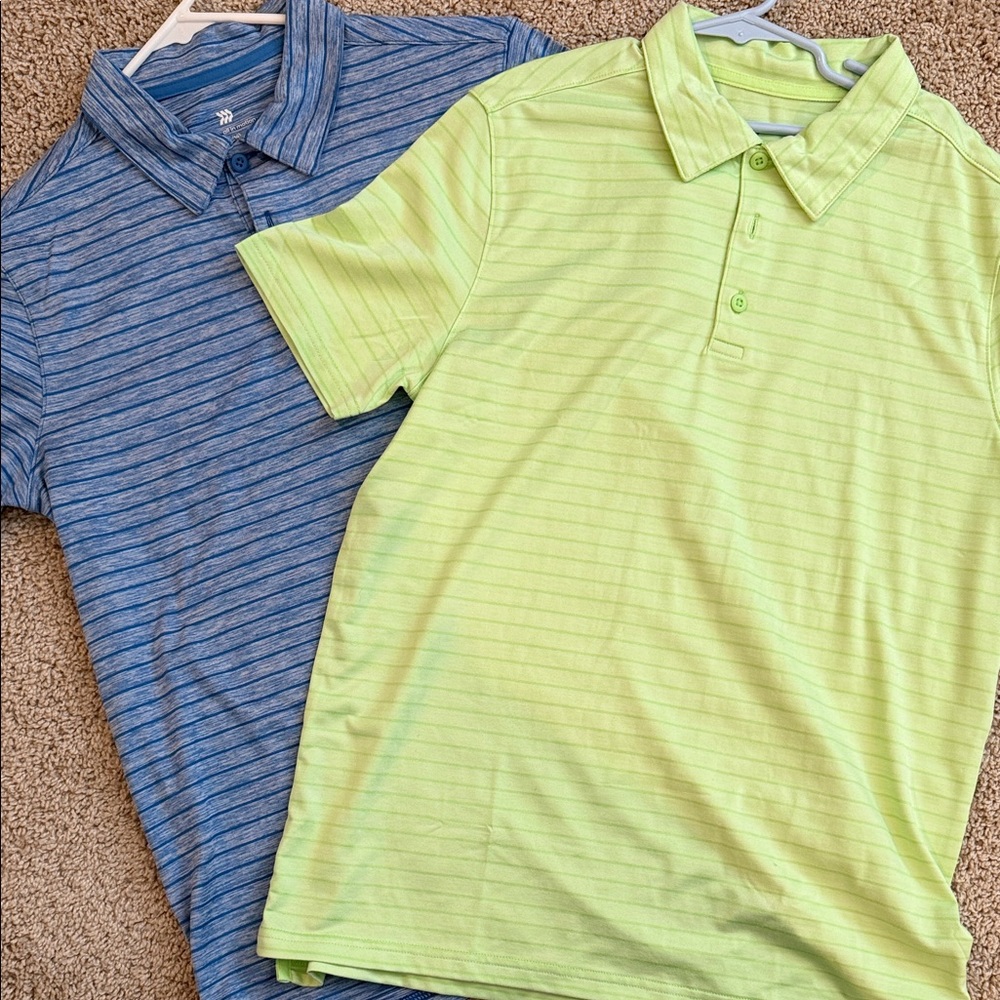 All in Motion Blue and Green Kids Polo Shirts